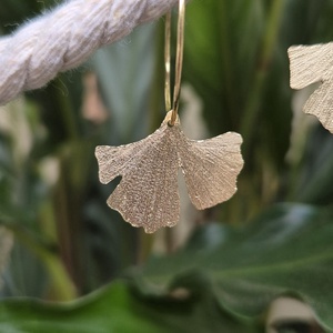 Ginkgo biloba fülbevaló - ékszer - fülbevaló - lógó fülbevaló - Meska.hu