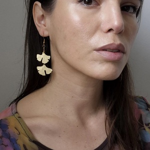 Ginkgo biloba fülbevaló - ékszer - fülbevaló - lógó fülbevaló - Meska.hu