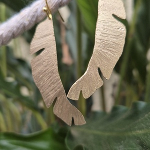 Banana leaf fülbevaló, Ékszer, Fülbevaló, Lógó fülbevaló, Ékszerkészítés, MESKA