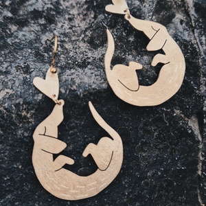 Tacskó sárgaréz fülbevaló, Ékszer, Fülbevaló, Lógó fülbevaló, Ékszerkészítés, MESKA