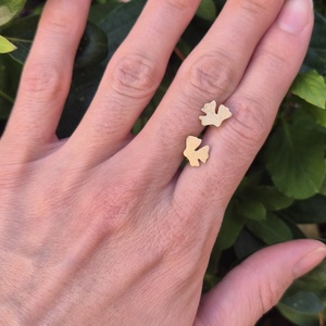 Ginkgo biloba mini bedugós fülbevaló - ékszer - fülbevaló - pötty fülbevaló - Meska.hu