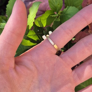 Tavaszi virág, margaréta sárgaréz gyűrű  - ékszer - gyűrű - figurális gyűrű - Meska.hu