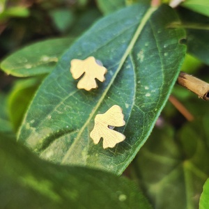Ginkgo biloba mini bedugós fülbevaló, Ékszer, Fülbevaló, Pötty fülbevaló, Ékszerkészítés, MESKA