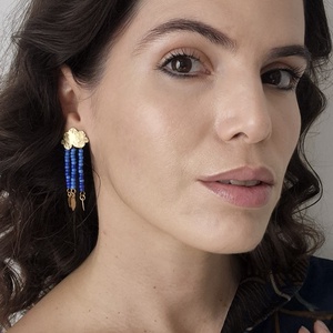 Esőfelhő 2in1 sárgaréz fülbevaló - ékszer - fülbevaló - lógó fülbevaló - Meska.hu