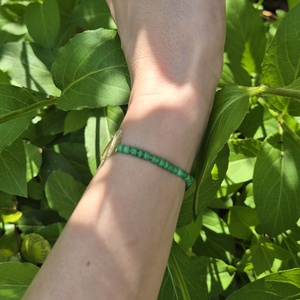 Ginkgo biloba karkötő, zöld Ginkgo biloba karkötő sárgarézből  - ékszer - karkötő - karkötő medállal - Meska.hu