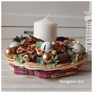 Karácsonyi asztaldísz - karácsony - adventi díszek - adventi asztaldísz - Meska.hu