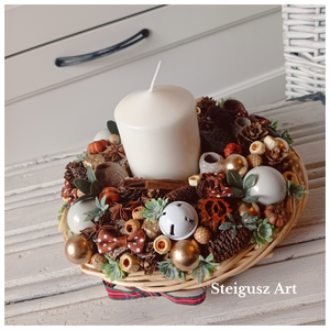 Karácsonyi asztaldísz - karácsony - adventi díszek - adventi asztaldísz - Meska.hu