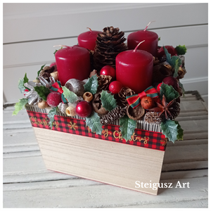 Karácsonyi asztaldísz - karácsony - adventi díszek - adventi asztaldísz - Meska.hu