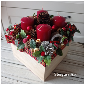 Karácsonyi asztaldísz - karácsony - adventi díszek - adventi asztaldísz - Meska.hu