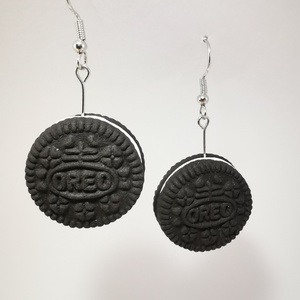 Oreo fülbevalő, Ékszer, Fülbevaló, Lógó fülbevaló, Gyurma, MESKA