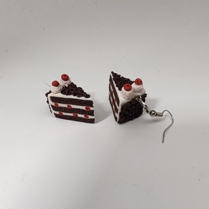 Fekete- erdő torta akasztós fülbevaló - Meska.hu