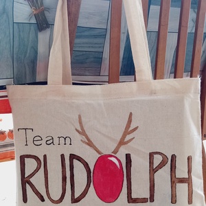 Kézzel festett vászontáska - team rudolph - táska & tok - bevásárlás & shopper táska - shopper, textiltáska, szatyor - Meska.hu