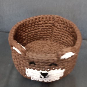 Macis horgolt kosár  - otthon & életmód - tárolás & rendszerezés - tárolókosár - Meska.hu