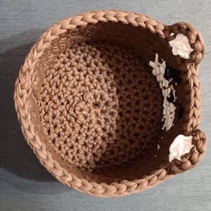 Macis horgolt kosár  - otthon & életmód - tárolás & rendszerezés - tárolókosár - Meska.hu