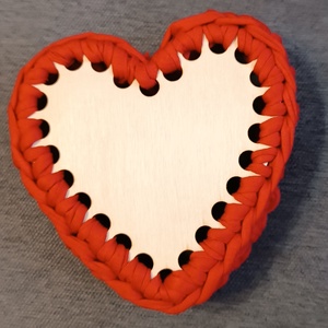 Horgolt, szív alakú kis kosár  - otthon & életmód - tárolás & rendszerezés - tárolókosár - Meska.hu