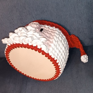 Mikulás mintájú horgolt kosár  - otthon & életmód - tárolás & rendszerezés - tárolókosár - Meska.hu