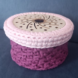 Csillag mintájú horgolt fedeles kosár nőmapra vagy anyák napjára  - Meska.hu