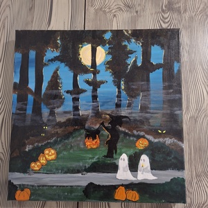 Halloweeni festmény - művészet - festmény - akril - Meska.hu
