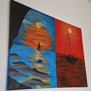 Vitorlások - művészet - festmény - akril - Meska.hu