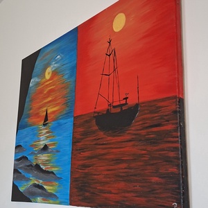 Vitorlások - művészet - festmény - akril - Meska.hu