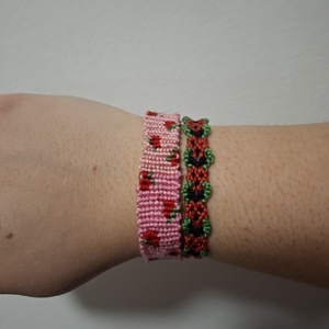 Epres karkötőpár - ékszer - karkötő - fonott karkötő - Meska.hu