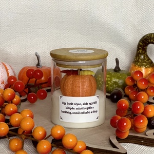 Őszi Tökvarázs Szójaviasz Illatgyertya Idézettel  - otthon & életmód - gyertya, illat, aroma - illatviasz - Meska.hu