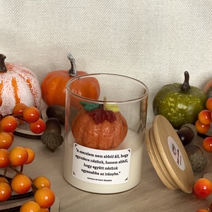 Őszi Tökvarázs Szójaviasz Illatgyertya Idézettel  - otthon & életmód - gyertya, illat, aroma - illatviasz - Meska.hu