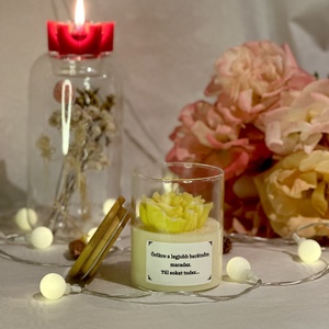 Sárga rózsás Szójaviasz Illatgyertya - Meska.hu