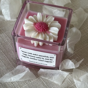 Tavaszi Margaréta- Idézetes Illatgyertya, Otthon & Életmód, Gyertya, illat, aroma, Mécses és mécsestartó, Gyertya-, mécseskészítés, MESKA