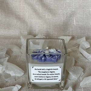 Lila Virág - Idézetes Illatgyertya, Otthon & Életmód, Gyertya, illat, aroma, Gyertya, Gyertya-, mécseskészítés, MESKA