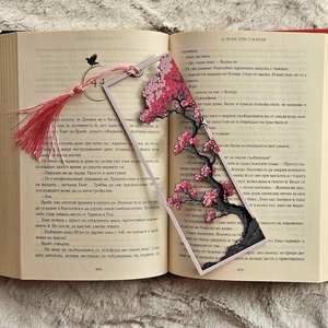Virágzó cseresznyefa Sakura könyvjelző - könyv & zene - könyvjelző - Meska.hu