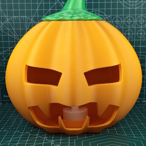 Halloweeni tök, elemes mécsessel, 3D nyomtatott  - otthon & életmód - dekoráció - halloween - halloweeni lámpás - Meska.hu