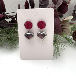 Szivecskés fülbevaló , Ékszer, Fülbevaló, Lógós kerek fülbevaló, Ékszerkészítés, Horgolás, MESKA