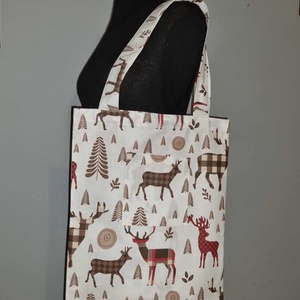 Rénszarvasos bevásárló szatyor,bélés nélküli, Táska & Tok, Bevásárlás & Shopper táska, Shopper, textiltáska, szatyor, Varrás, MESKA