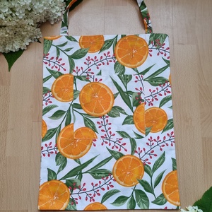 Textil szatyor- mangó mintás, Táska & Tok, Bevásárlás & Shopper táska, Shopper, textiltáska, szatyor, Varrás, MESKA