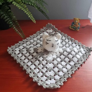 Horgolt cica szundikendő, Játék & Sport, 3 éves kor alattiaknak, Alvóka & Rongyi, Horgolás, MESKA