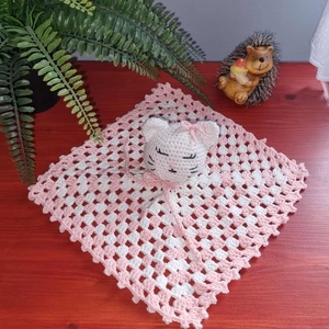 Horgolt cicás szundikendő, Játék & Sport, 3 éves kor alattiaknak, Alvóka & Rongyi, Hímzés, MESKA