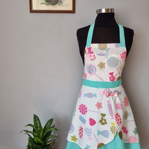 Cukorka mintás,loknis kötény - Meska.hu