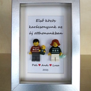 Karácsonyi kép személyre szabható LEGO figurákból (10 cm x 15 cm) - karácsony - karácsonyi lakásdekoráció - karácsonyi lakásdíszek - Meska.hu