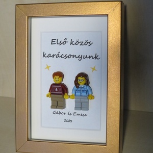Karácsonyi kép személyre szabható LEGO figurákból (10 cm x 15 cm) - karácsony - karácsonyi lakásdekoráció - karácsonyi lakásdíszek - Meska.hu