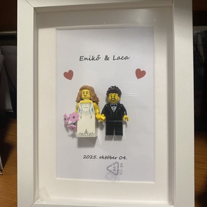 Esküvői kép LEGO� figurákból - esküvő - emlék & ajándék - nászajándék - nászajándék gyűjtők - Meska.hu