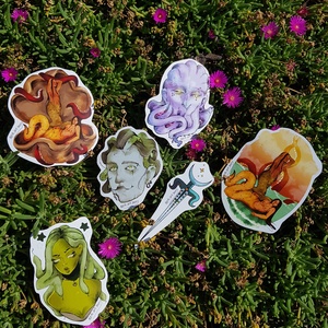 Kígyós/halas témájú matrica csomag - snake/fish themed sticker pack - Meska.hu
