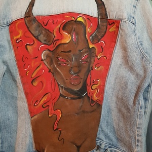 Szarvas lány farmer kabát - horned girl farmer jacket  - ruha & divat - női ruha - kabát - Meska.hu