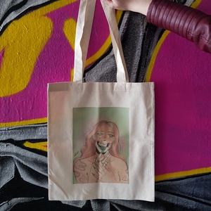 Csontváz lány táska/ skeleton girl totebag - táska & tok - bevásárlás & shopper táska - shopper, textiltáska, szatyor - Meska.hu