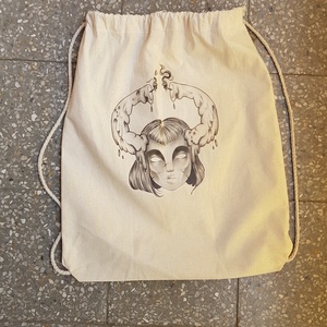 Gyertya lány tornazsák, Táska & Tok, Hátizsák, Tornazsák, Gymbag, Fotó, grafika, rajz, illusztráció, Festett tárgyak, MESKA