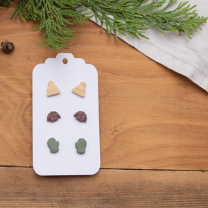 Pötty fülbevaló szett, Téli fülbevaló, Bedugós fülbevaló, Polimer süthető gyurma, Pasztell színek, Sapka Pulóver Kesztyű, Ékszer, Fülbevaló, Pötty fülbevaló, Ékszerkészítés, MESKA