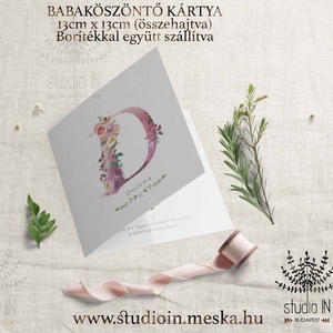 Babaköszöntő lap, Megérkeztem képeslap, Bababejelentő kártya,  - otthon & életmód - papír, írószer - Meska.hu