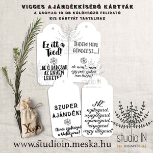 Karácsonyi vicces ajándékkísérő, születésnapi ajándékkísérő, ajándékkártya,  -  - Meska.hu