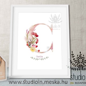 MONOGRAM FALIKÉP, Babaszoba dekoráció, -C- betű -  - Meska.hu