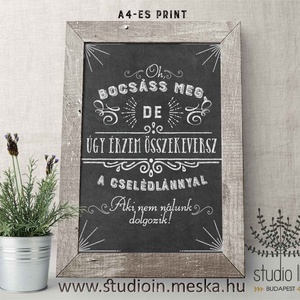 Vicces konyhai fali dekoráció, krétatábla hatású nyomtatott dekoráció - otthon & életmód - dekoráció - Meska.hu